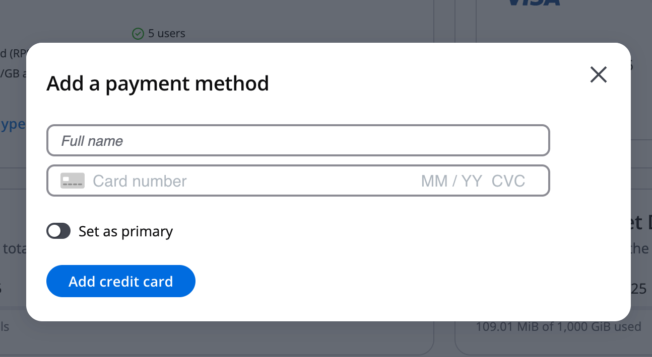 Enter payment method details