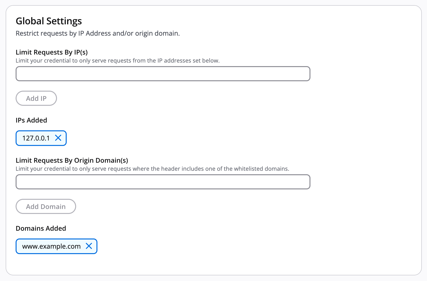 Configure global settings