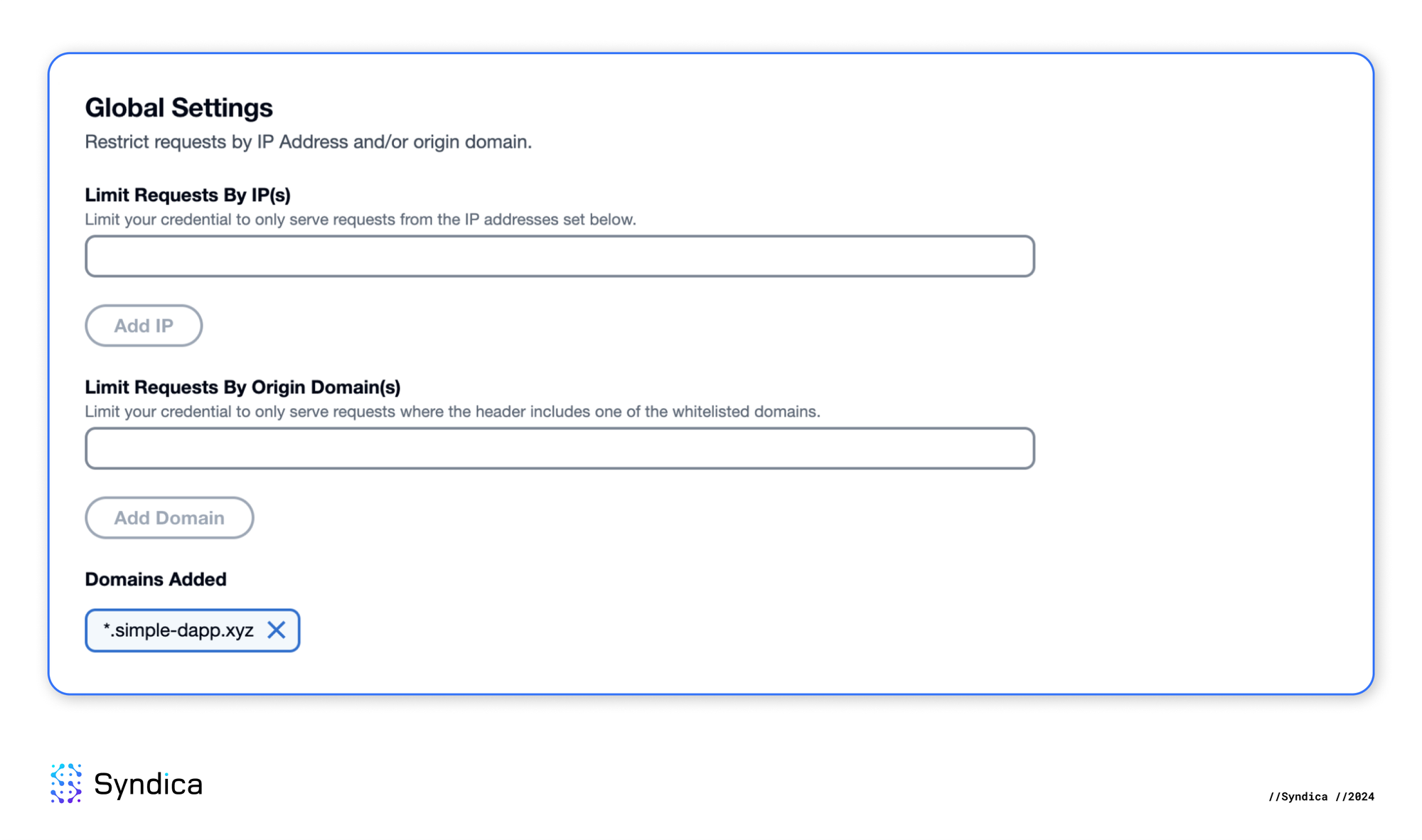 Configure origin domain restrictions