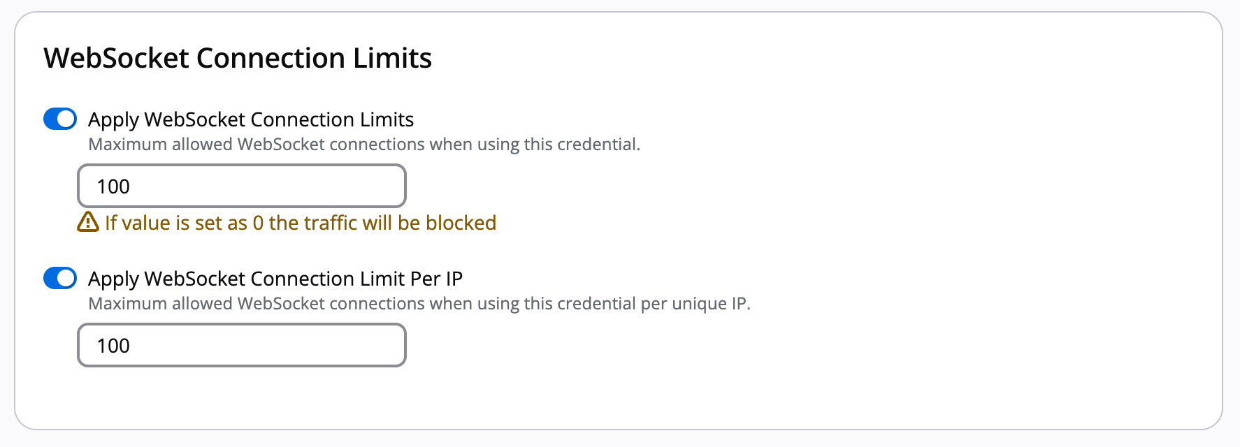WebSocket connection limits